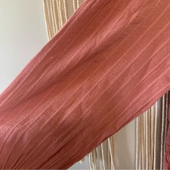 AMERICAN EAGLE Long Sleeve Babydoll Top Rose Mauve Pink Size Large - Picture 6 of 13